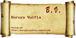 Boruzs Vulfia névjegykártya